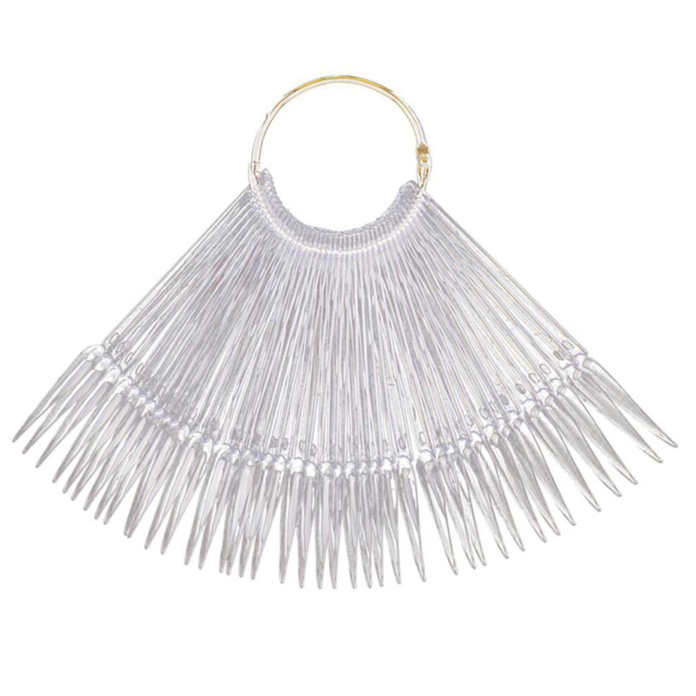 100pcs Clear Nail Display Fan Sticks for Stiletto Nail Art Practice and Polish Color Samples