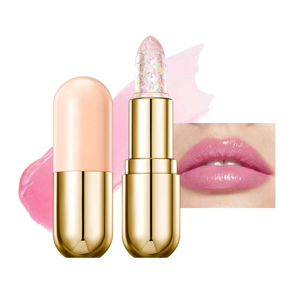 Color Changing Lipstick with Vitamin E Moisturizing Balm, Long Lasting Waterproof Shimmer (03#)
