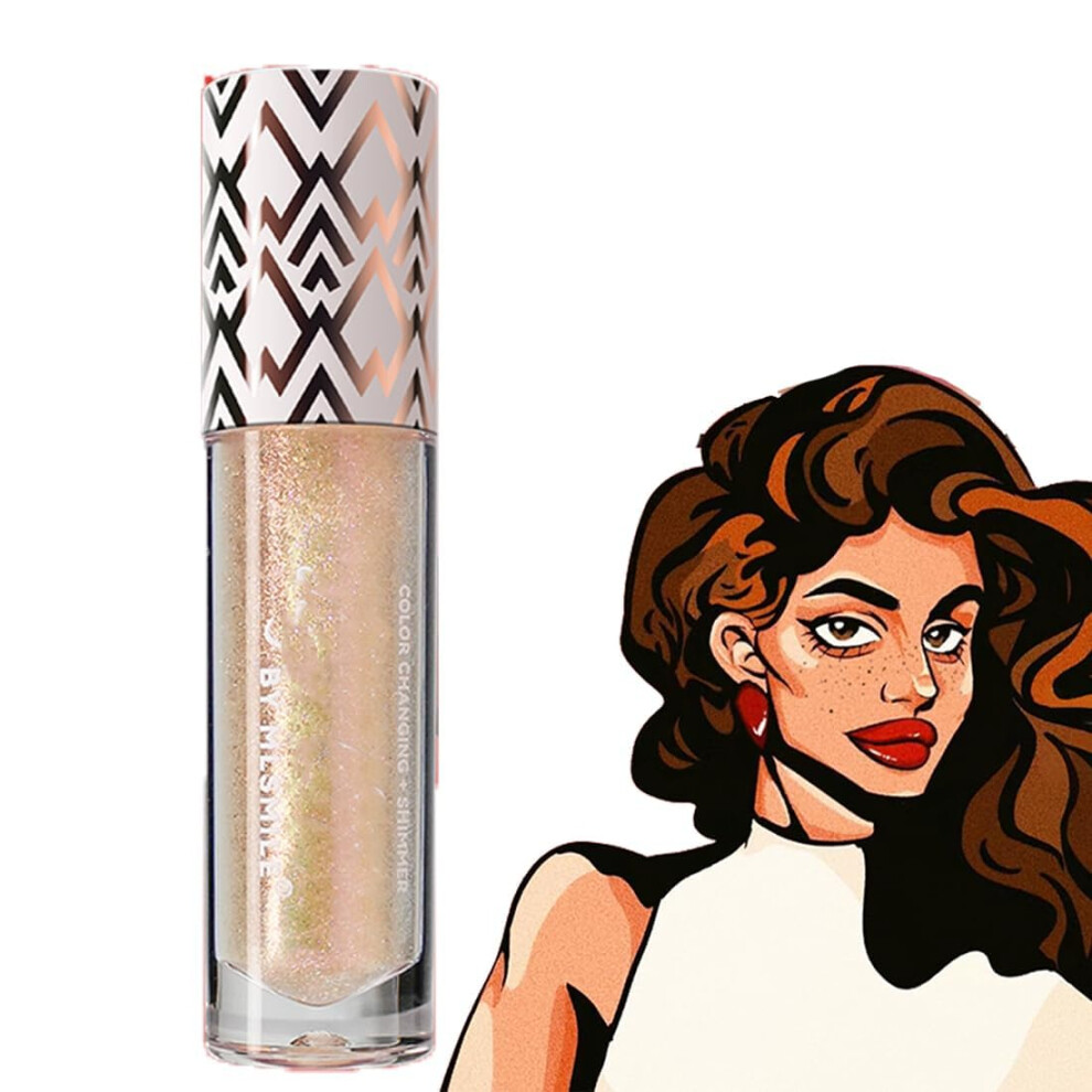 Diamond Black Color Changing Lip Gloss with Shimmer, Hydrating Glitter, Vitamin E, Long Lasting