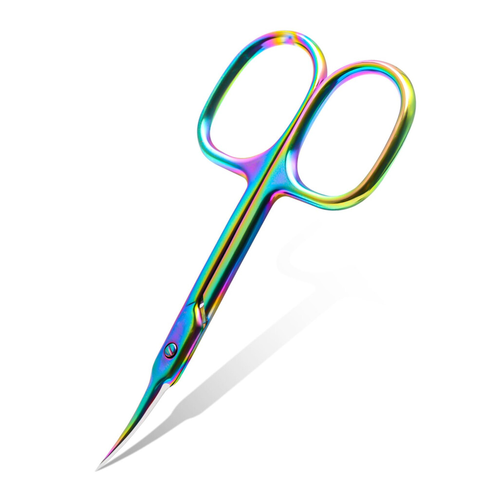 Cuticle Scissors Extra Fine Curved Blade Professional Manicure Scissors with Precision Tip Colorful