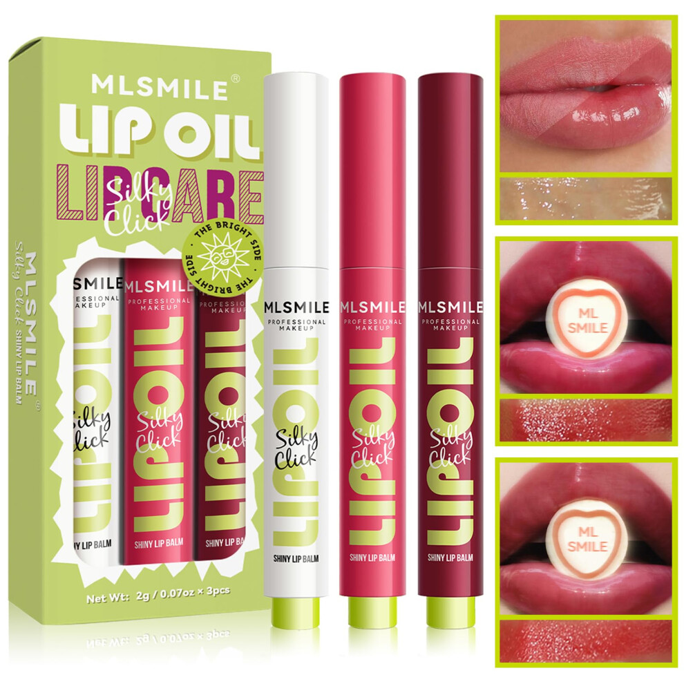 Lip Gloss Stick Set A Jelly Moisturizing Hydrating Lipstick NonSticky Long Lasting Shine 3 Colors