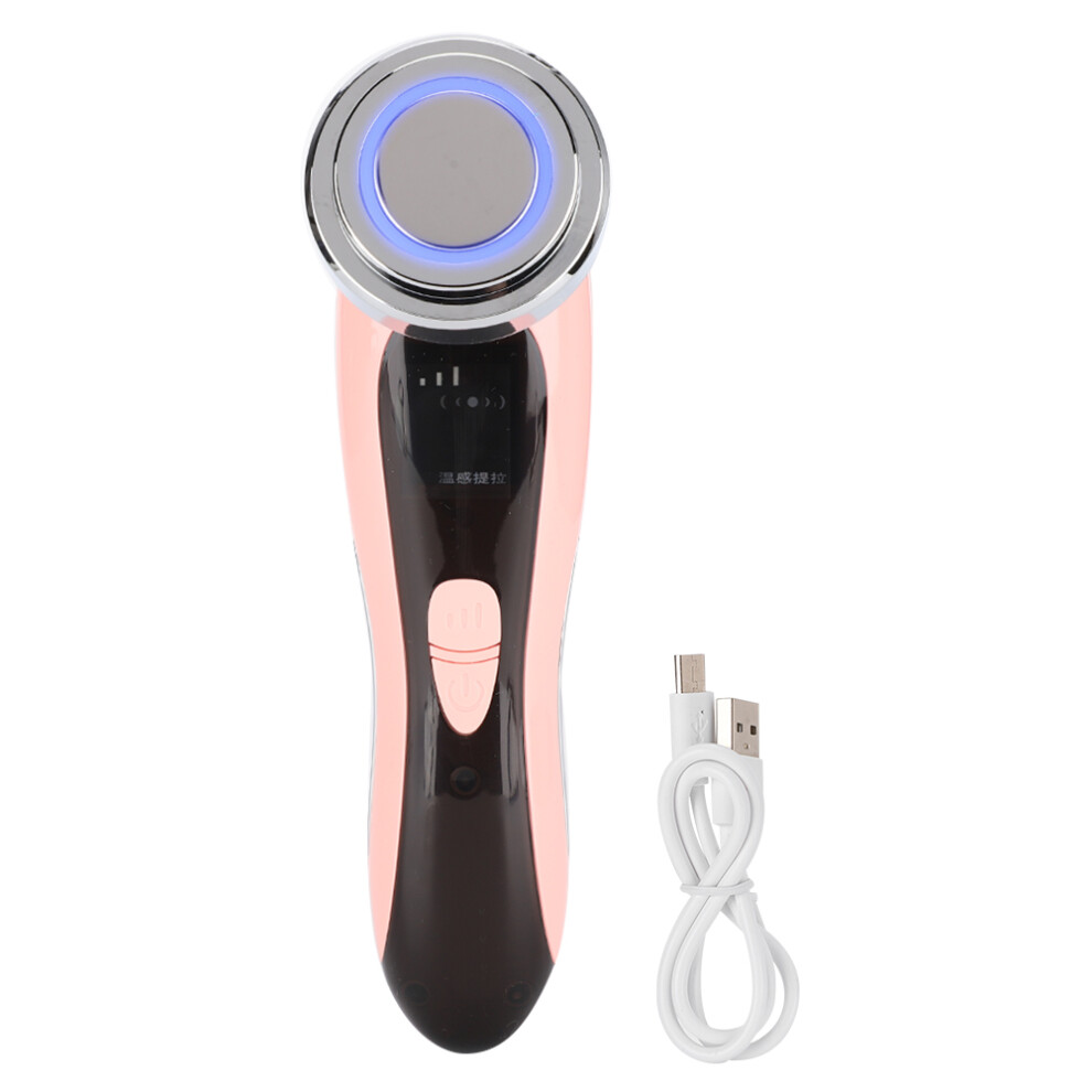 Achieve Youthful Skin With Our Glossy Pink Face Neck Massager, Skin Care Tool With Heating, Ergonomic Design For Anti-Aging, Lifting And Tightening