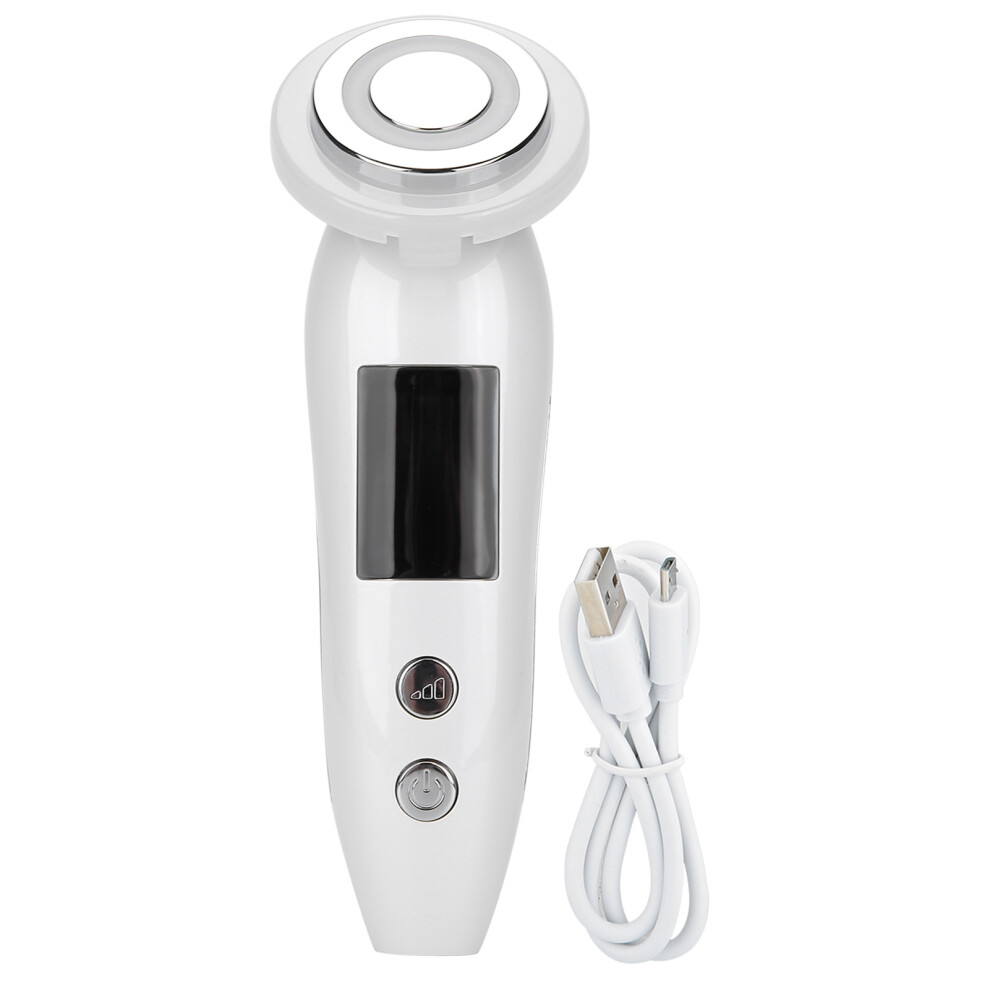 White Anti Aging Skin Care Facial Massager With 3 Massage Modes Thermal Vibration And Rechargeable Design For Face Sculpting And Deep Cleansing (White)