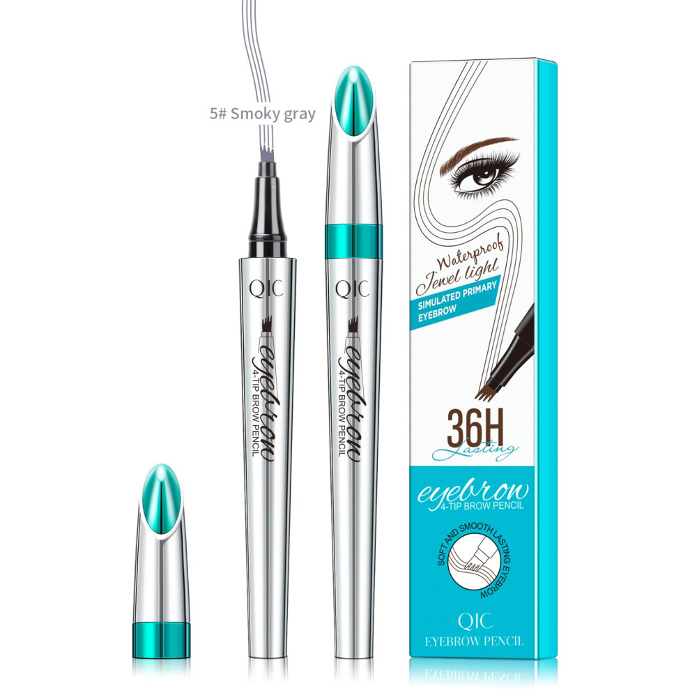 Grey Microblading Eyebrow Pencil 4 Tip For Natural Hairlike Strokes And Precision Brow Shaping