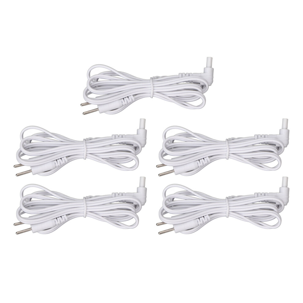 White 5Pcs 2.35Mm Electrode Lead Wires For Tens Massager 1.2M