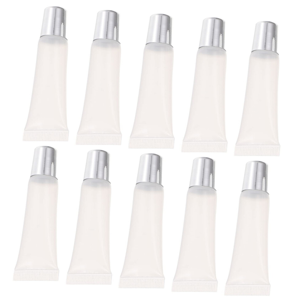 Clear 10Pcs Empty Lip Gloss Tubes With Leakproof Cap, Reusable Containers For Travel And Diy