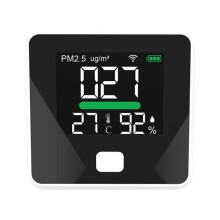 Tuya WiFi Medidor de Calidad del Aire PM2.5 Probador de Temperatura y Humedad Pantalla LED PortáTil para Oficina en Casa