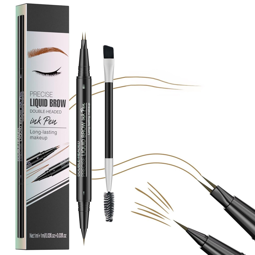 Brown Light Dualended Eyebrow Pencil With Ultrafine Precision Tips For Natural Hairlike Brows