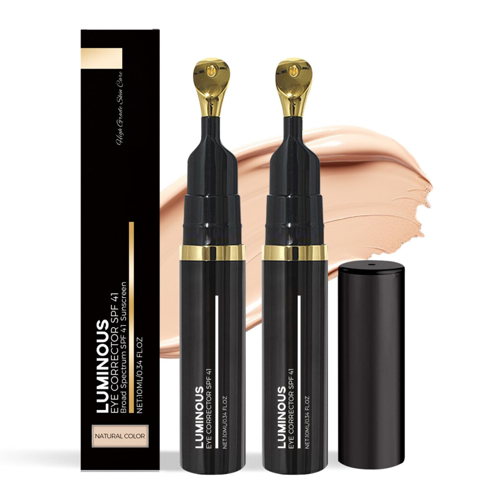 Peach/Cream/Dark Under Eye Corrector With Spf 41 Tone, Hydrating Antiaging Eye For Circles, 2 Pack