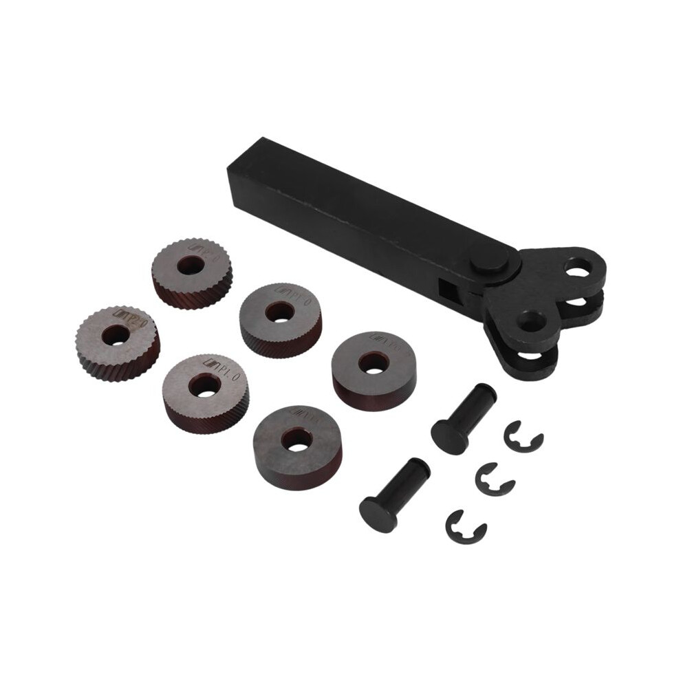7 Pcs Double Wheel Knurling Tool Set 0.5Mm 1Mm 2Mm Linear Wheel Set Steel Lathe Set Wheel Knurling Tool 6031479476687