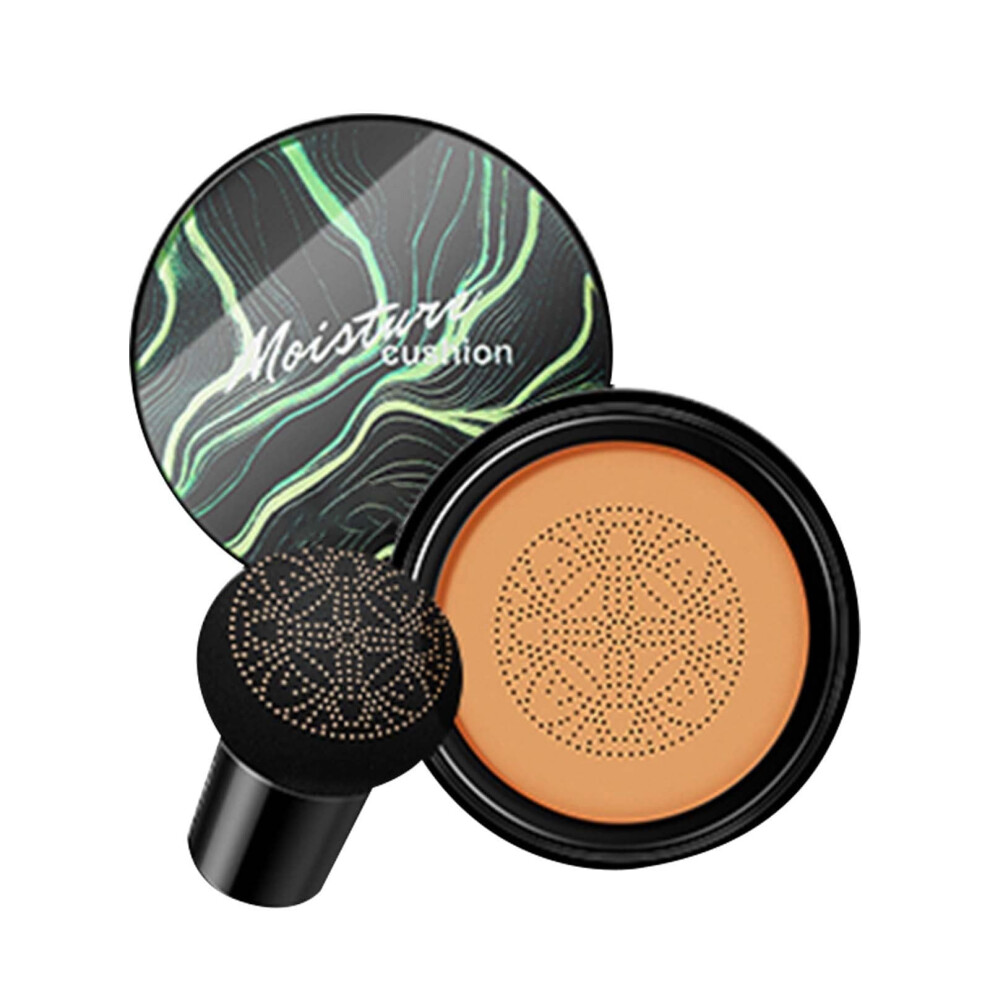 Cream Cc Air Cushion Foundation With Mushroom Head, Full Coverage Conceal, Longlasting Waterproof