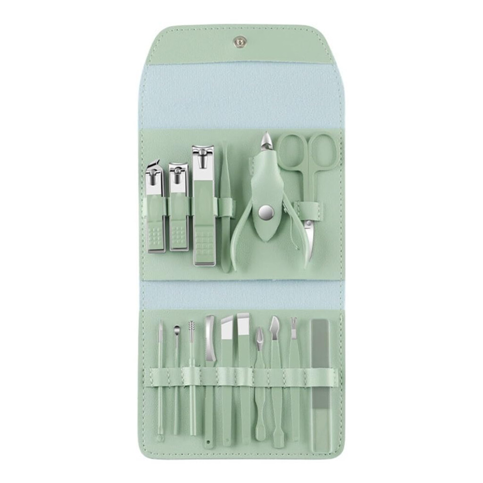 Manicure and Pedicure Set 16pcs Stainless Steel Nail Clippers Kit with Complete Nail Care Tools