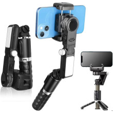 STRBDYI Smartphone Stabilisator, Mobiltelefon Gimbal Stabilizer, Selfie Stabilisator, Bluetooth Fjernbetjening