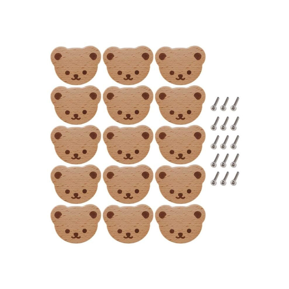 15 Furniture Knobs, Wooden Drawer Knobs, Wooden Cupboard Knobs, Bear Drawer Knobs For Children, Dresser, Drawers 8581601025941