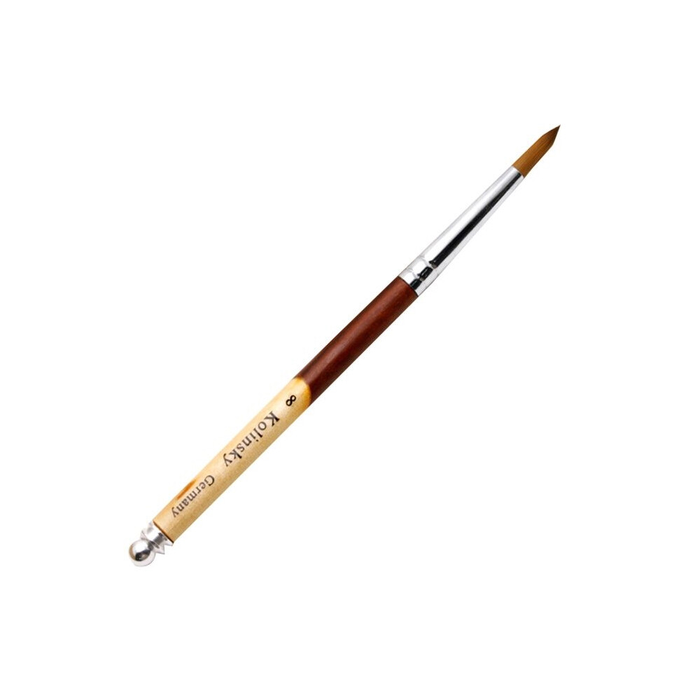 Aihontai Acrylic Nail Brush With Kolinsky Wood Handle, Round Brush For Applying Acrylic Gel, Sizes #8, 10, 12