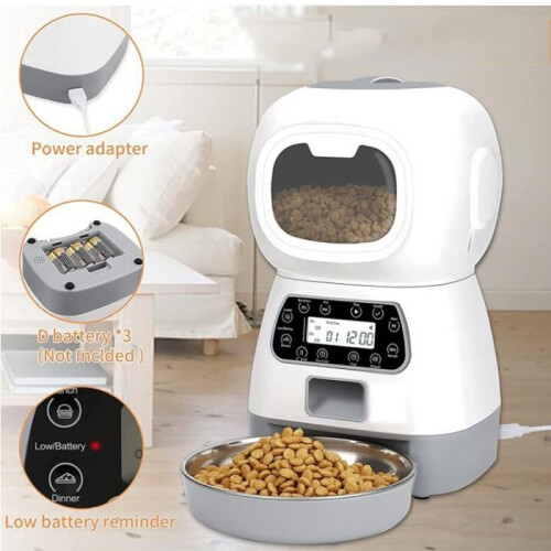 Automatic WiFi Pet Feeder - Cat Food Dispenser with Programmable Timer - Large 3.5L Capacity 2