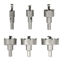 Metal hole saw set, 6 carbide drill bits, stainless steel hole saws, for aluminum, steel, iron, copper, wood, 16