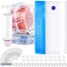 20 PCS Filament Storage Vacuum Bags, Transparent, 34 x 30cm, 1 Manual Pump, 25 Humidity Indicator Cards, 20 Clips