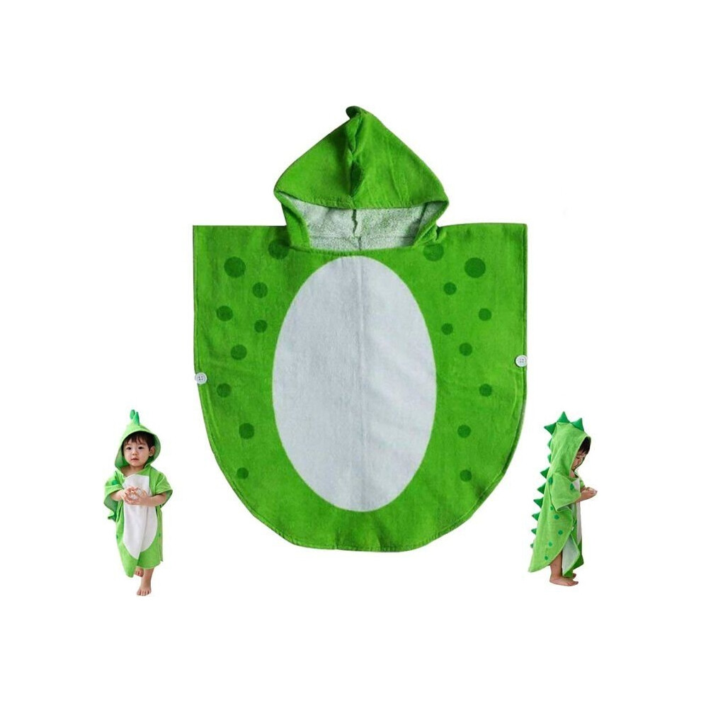 Aihontai Children's Bath Towel, Baby Bathrobe, Cotton Dinosaur Pattern Bathrobe, Children's Hooded Poncho For The Beach And