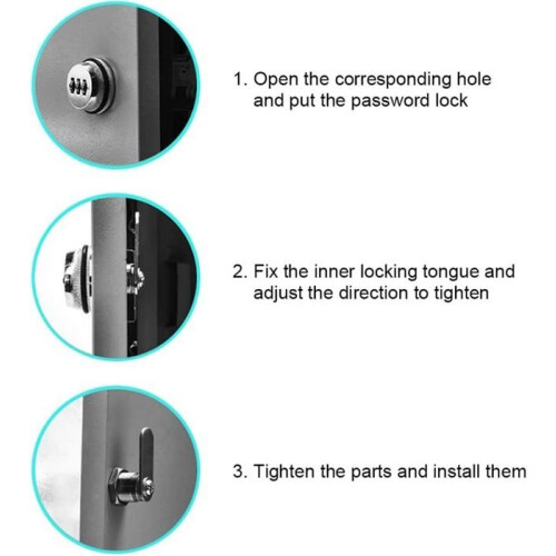 2 Piece Cam Cabinet Code Lock, Password Drawer Lock, for Security Drawer Doors, Tool Chests, Lockers 2