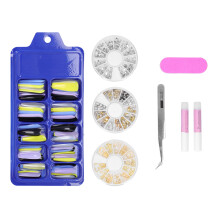 Kunstnagels in doodskistvorm, veelkleurige lange nepnagels van hoogwaardig ABS-plastic, acrylnagels in salonstijl, geschikt voor nagelverlengingen.
