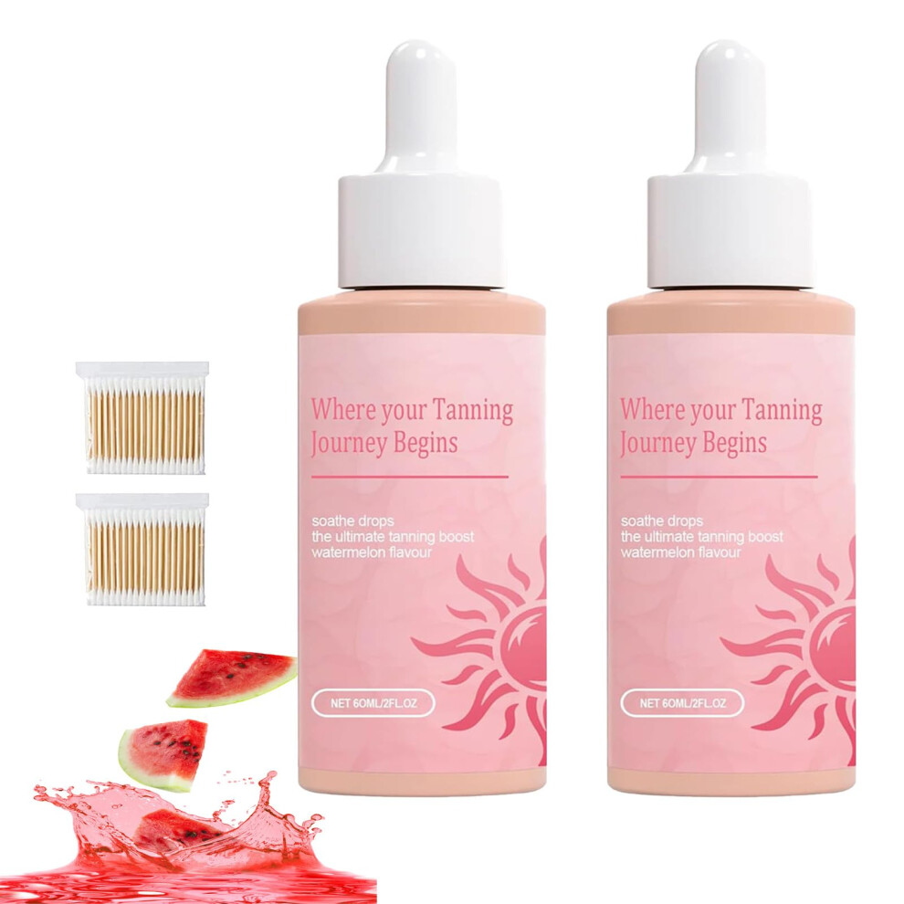 Natural Sunless Tanning Drops Drinkable Supplement Boosts Melanin Production Skin Glow 2pcs