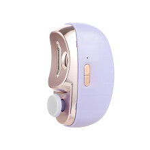 3in1 Electric Nail Clipper with LED Light, Dual Speed, Safe Baby Nail Trimmer, Rechargeable Purple