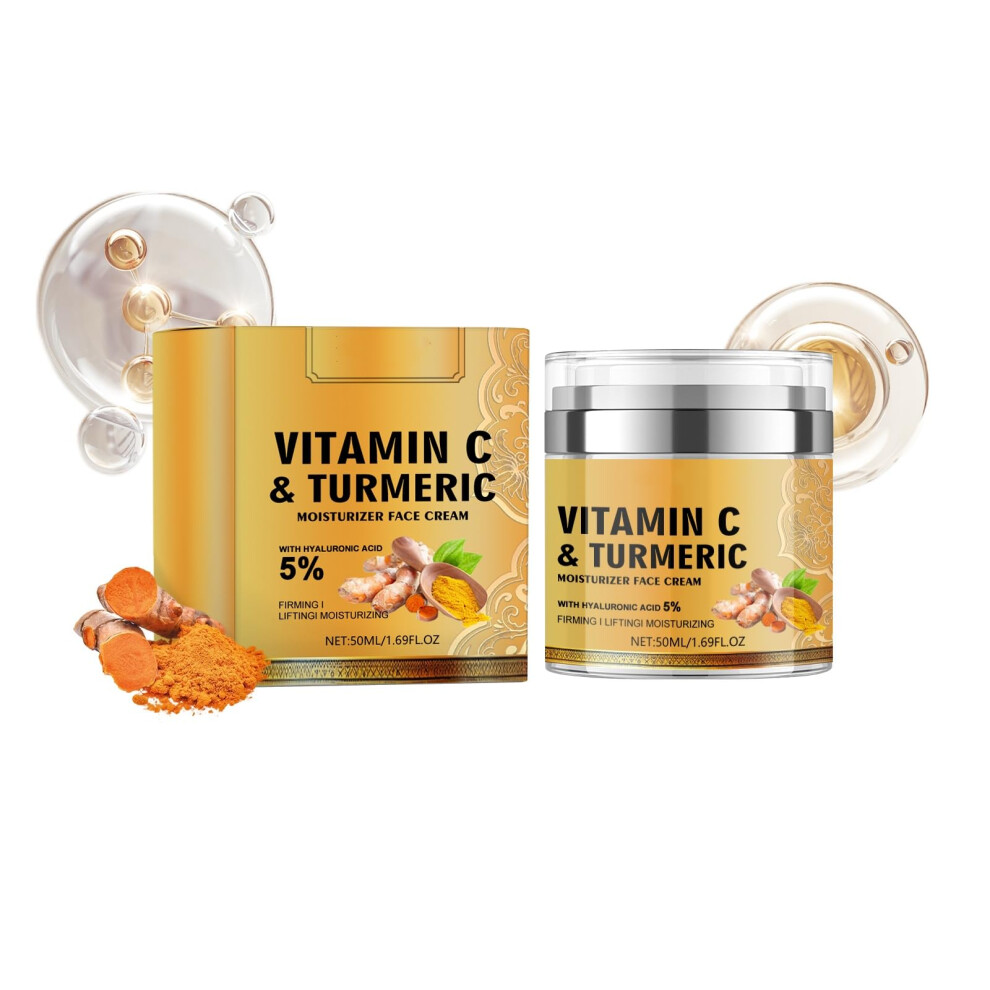 Cream/Dark Turmeric Collagen Face Brightening And Firming For Spots Fine Lines Vitamin E Peptides