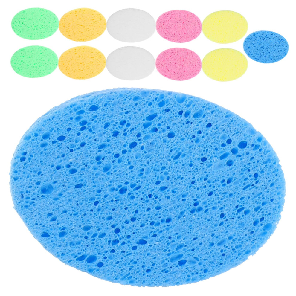 12pcs Face Cleansing Sponge Oval Cellulose for Gentle Daily Exfoliating and Makeup Removal