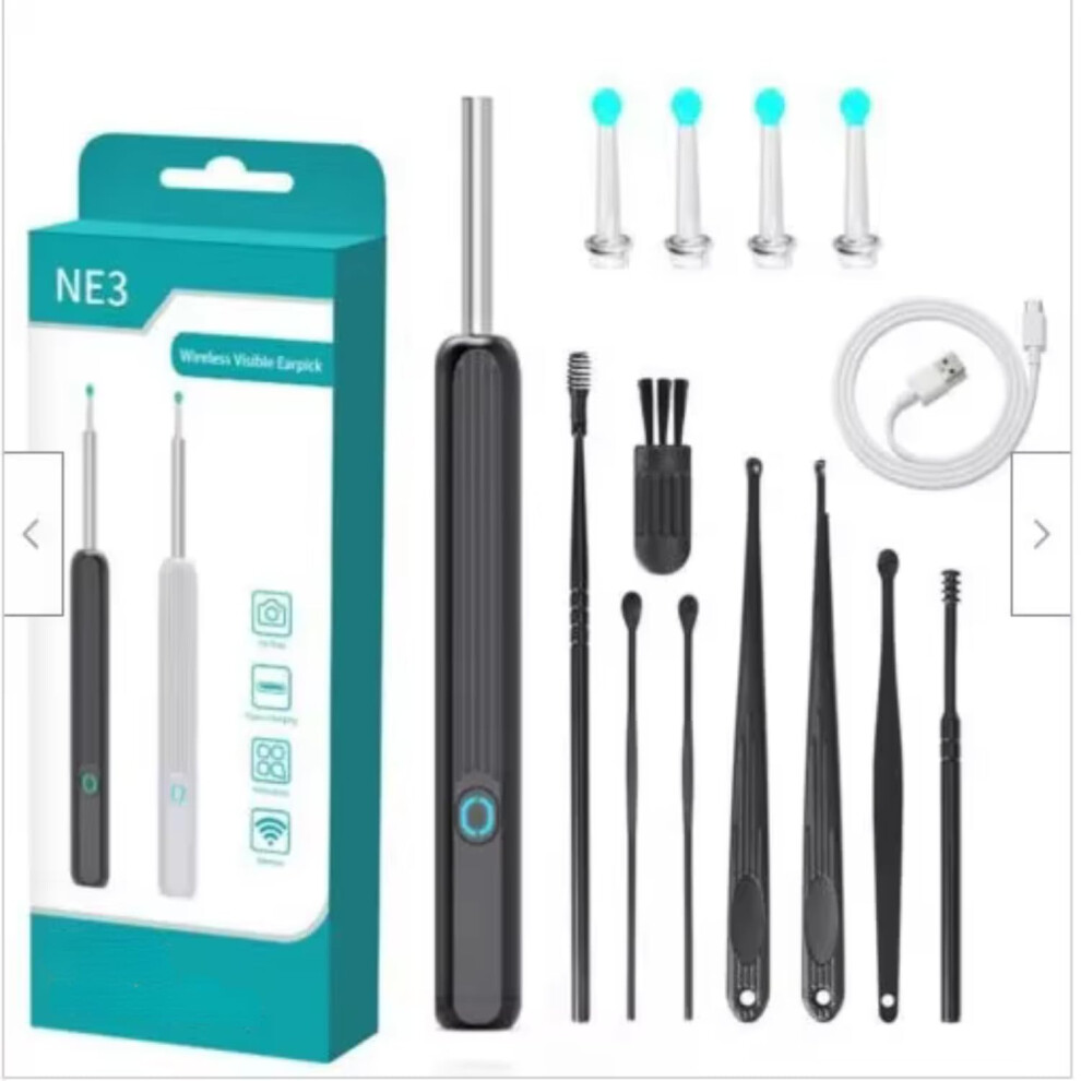WiFi Visible Wax Elimination Spoon USB 1080P HD Load Otoscope Ear Cleaner Ear Wax Removal Tool Suitable for Android iOS Phones
