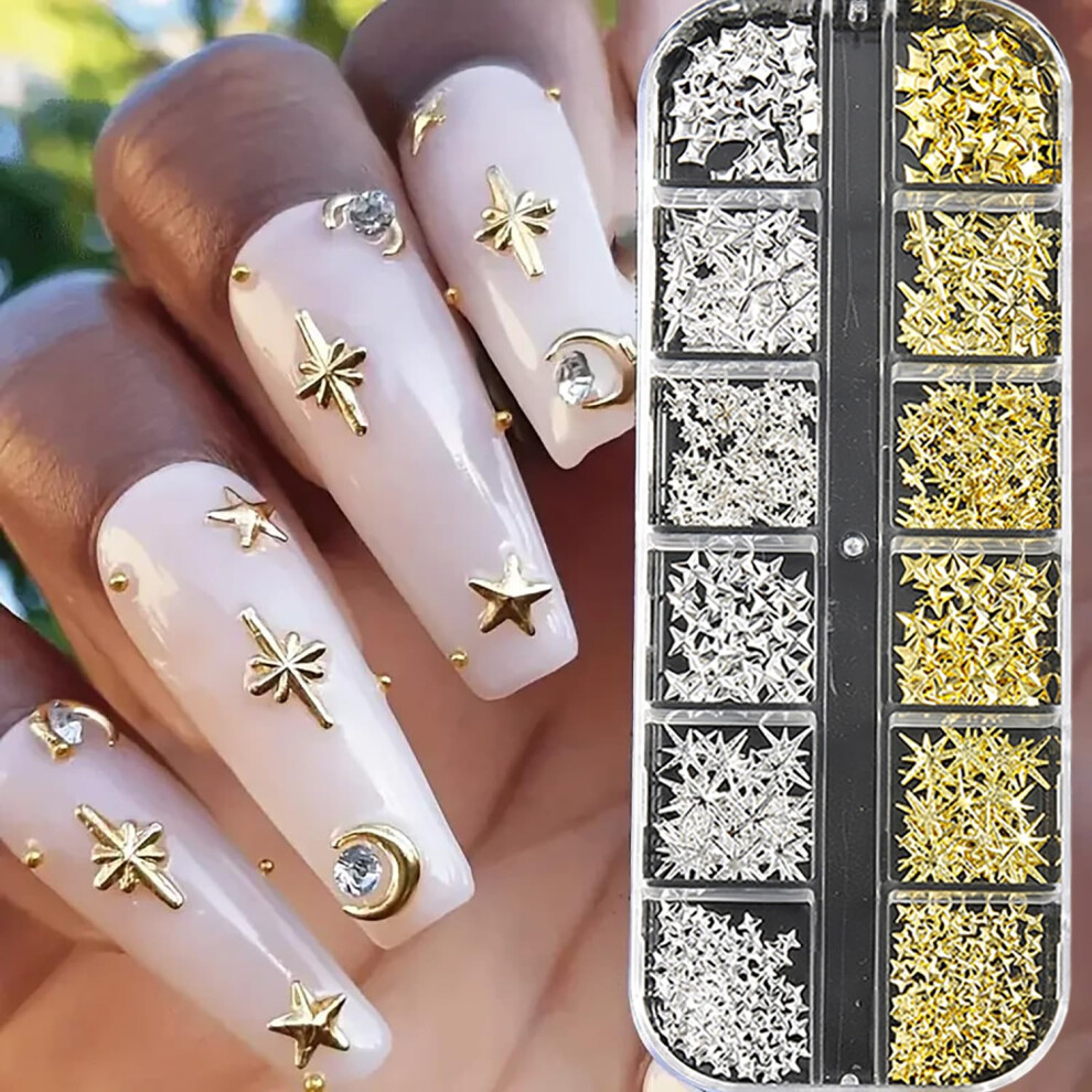 Bow Pearl and Star Nail Charms for Acrylic Nails, Rhinestone Nail Art Decorations for DIY Manicure