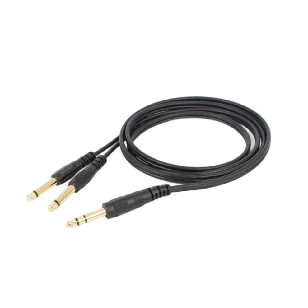 Plated 6.35Mm Y Splitter Cable Male To-Straight Head Gold 7627001180352