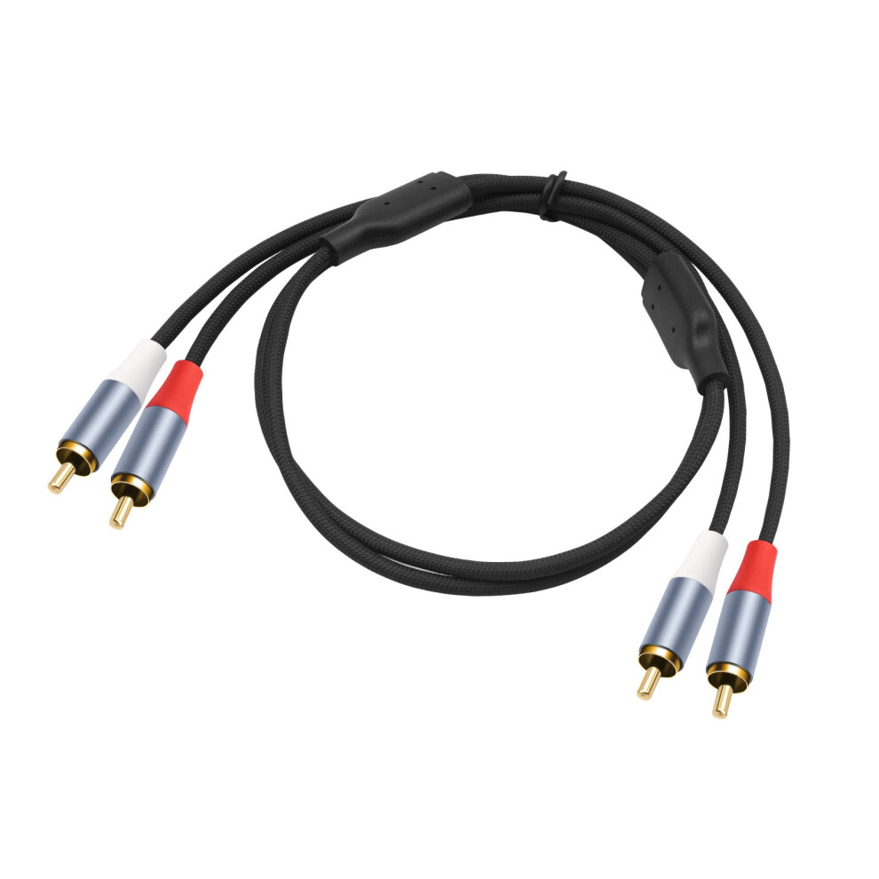 Two Shielded 2Rca To 2Rca Sound Cable Y Shaped Splitter For-6M Gold 7627001180727
