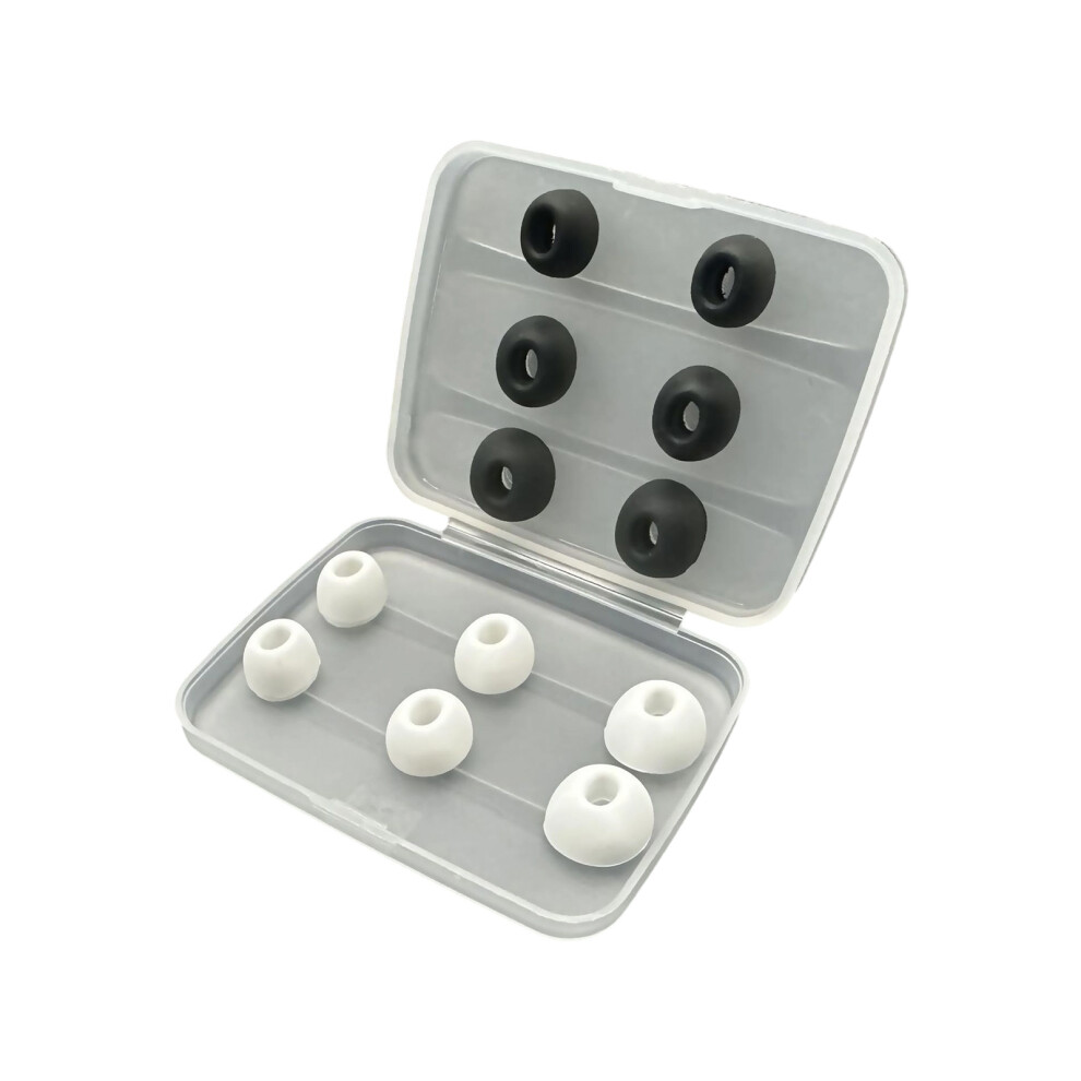 12Pcs Replacement Ear Tip Secure Silicone- And Black/White 7627001180994