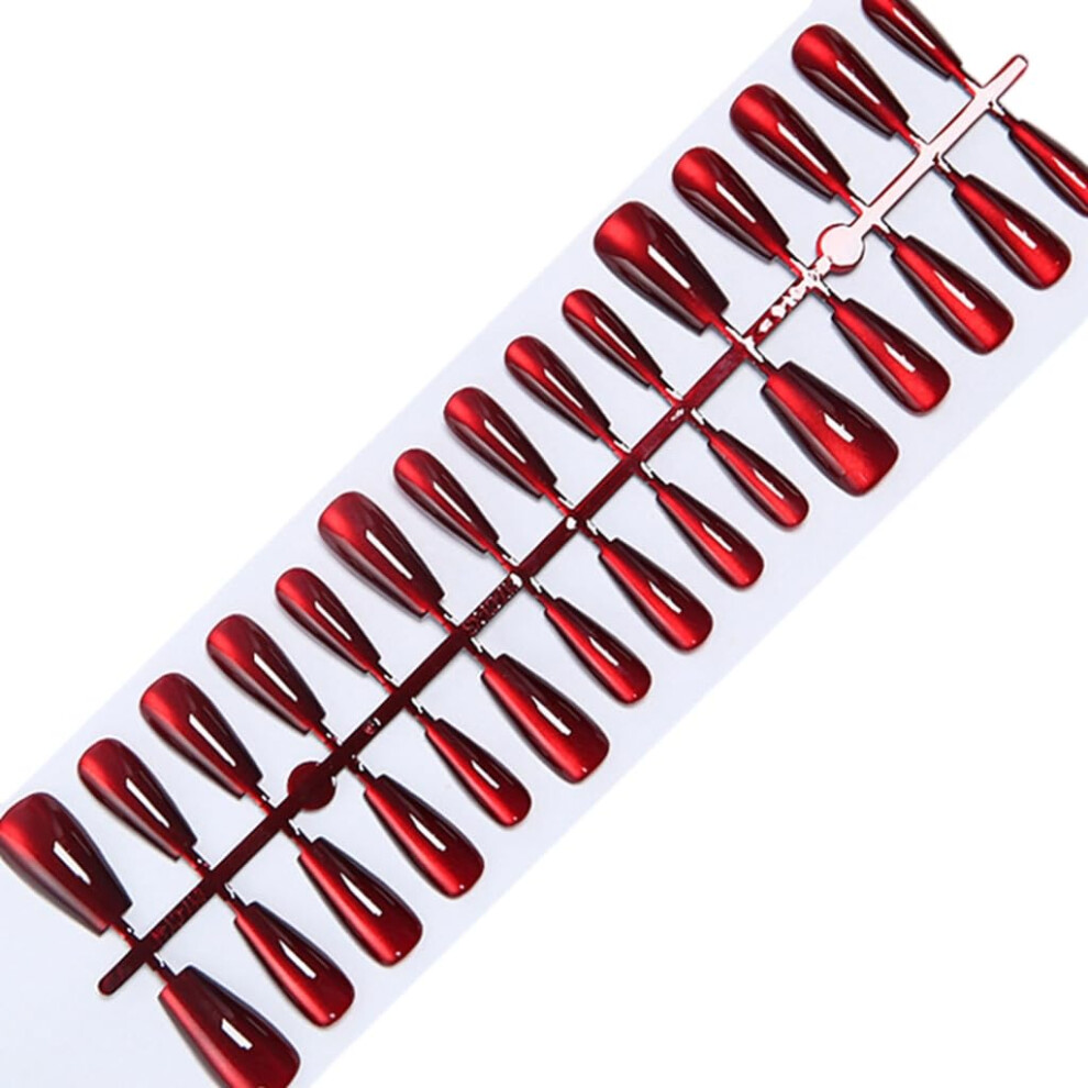 Cats Eye Press on Nails Set 30pcs Almond Coffin Short Square Fake Nails with Glue SalonQuality Finish