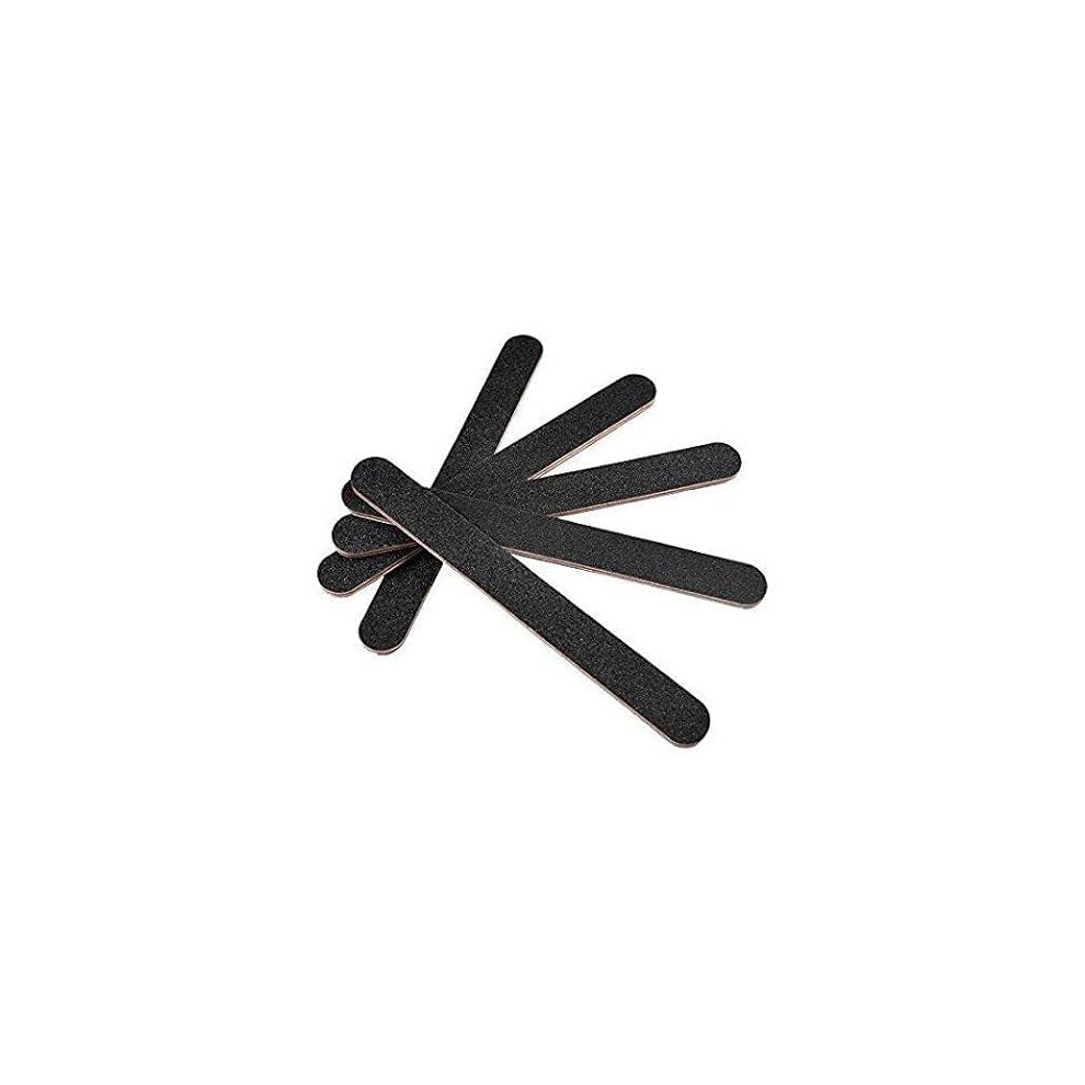 Black 5Pcs Professional Jumbo Nail Files 100 Grit Emery Boards For Salon Quality Shaping