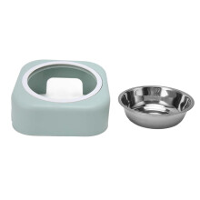 Hochwertige Futternäpfe für Wohnungskatzen, doppelte, herausnehmbare Edelstahlnäpfe mit rutschfesten Silikonpads, Wassernapf für Katzen und Hunde