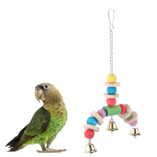 Natural Wood Material Edible Pigments Colorful Bird Toys Safe For Pet Birds Durable Chew Resistant Bird Chewing Toys Hanging Bird Toys Multi