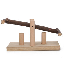 Bird Cage Accessories Fun Parrot Seesaw Wood Material Chew Toy Safe For Budgies Cockatiels And Small Animals