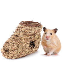 Kleintier-Versteck, Hamster-Grastunnel, Kauspielzeug, Aktivitätszentrum für Hamster, Meerschweinchen, Rennmäuse und Chinchillas, gewebtes