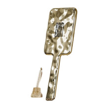 Champagne Gold Scalp Massager and Detangling Paddle Hair Brush for Hair Growth and Relaxation