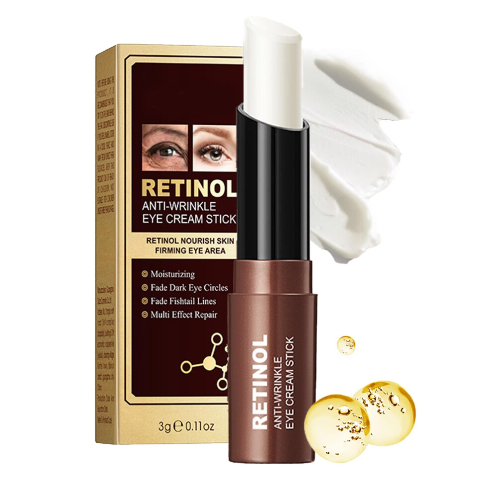 Cream/Dark Retinol Eye Stick For Circles And Wrinkles, Anti Aging Balm Reduces Puffiness And Fine Lines