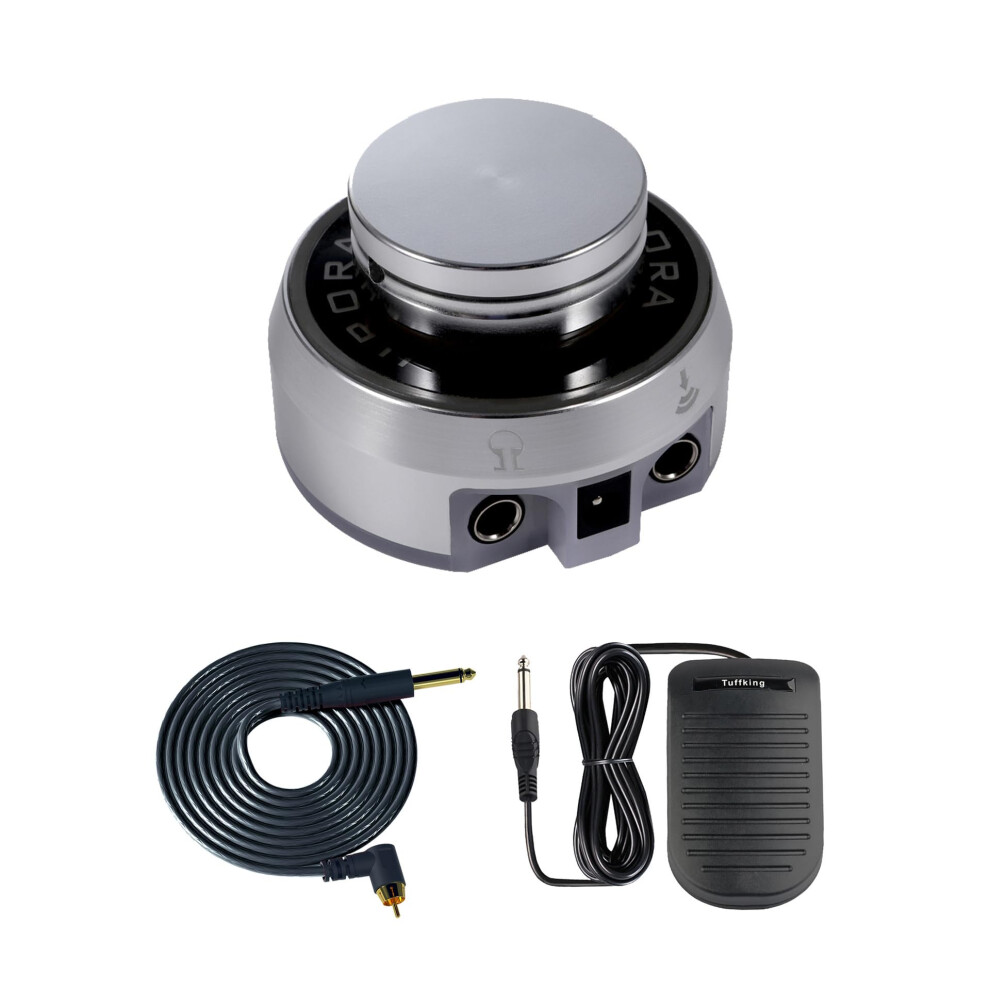 Black Professional Tattoo Power Supply With Foot Pedal, Adjustable Voltage For Coil And Rotary Machines, Magnetic Base,