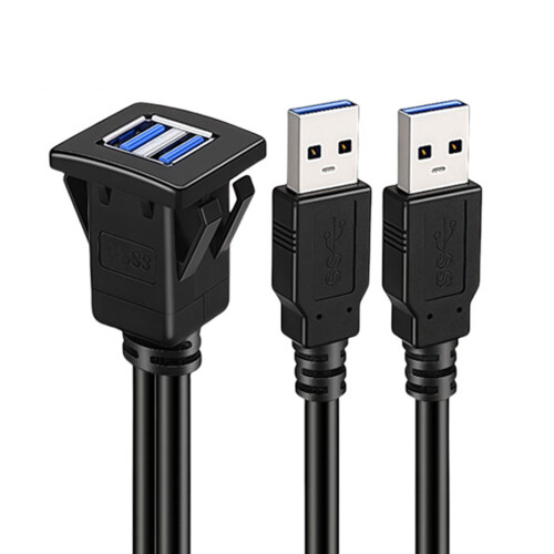 Câble d'extension de panneau à pression carrée USB3.0, Double-2m