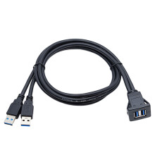 Double cordon de chargement carré USB3.0 à montage-0,3m