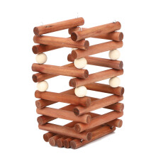 Futterständer aus Holz für Kleintiere, robuster Tierständer aus Naturholz, ungiftig, nagersicher, Heuspender für Kaninchen