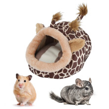 Casinha/caverna para pequenos animais, ideal para porquinhos-da-índia, com base antiderrapante e almofada removível. Design fofo de desenho animado