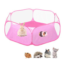 Enclos pour animaux de compagnie, tente légère et facile à nettoyer pour cochon d'Inde, lapin et hamster. Design transparent avec un parc de jeu