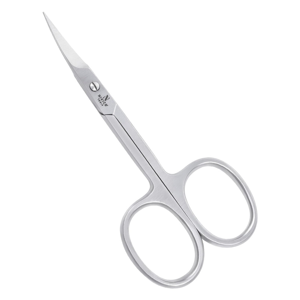 Stainless Steel Cuticle Scissors with Curved Blade, 9.5cm Eyebrow Grooming Tool for Manicure