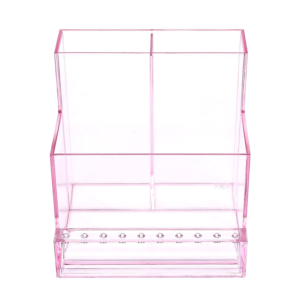 Nail Drill Bit Holder Organizer with Clear Transparent Durable Plastic Storage Box for Nail Art